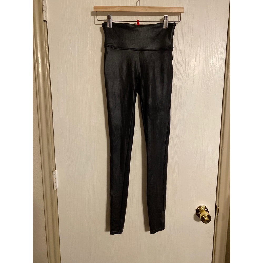 Spanx Faux Leather Leggings Black High Waisted Small S/P 0685